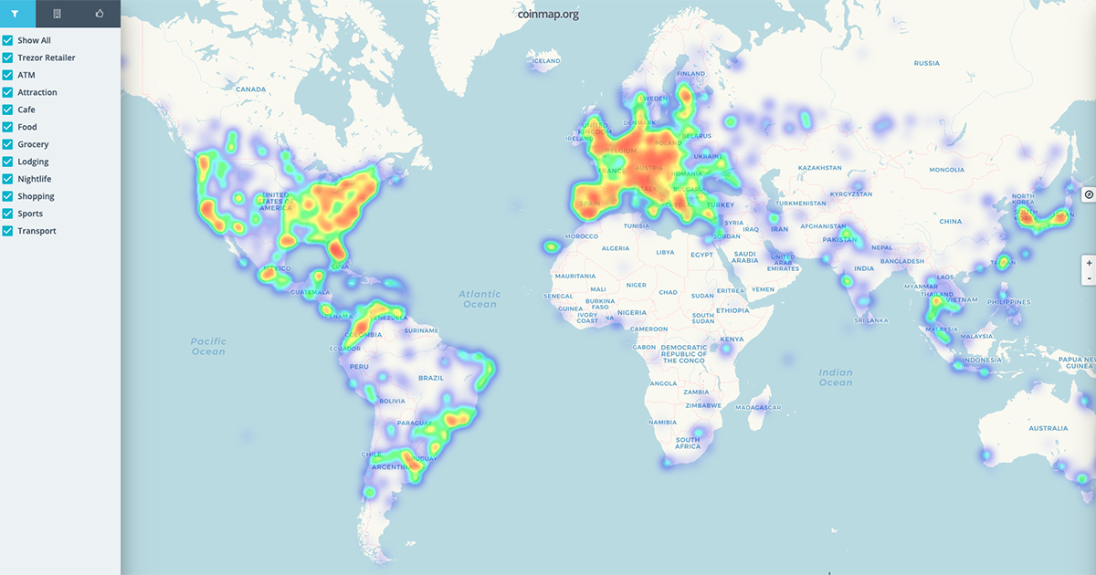 Crypto ATMs & merchants of the world | Coinmap.org